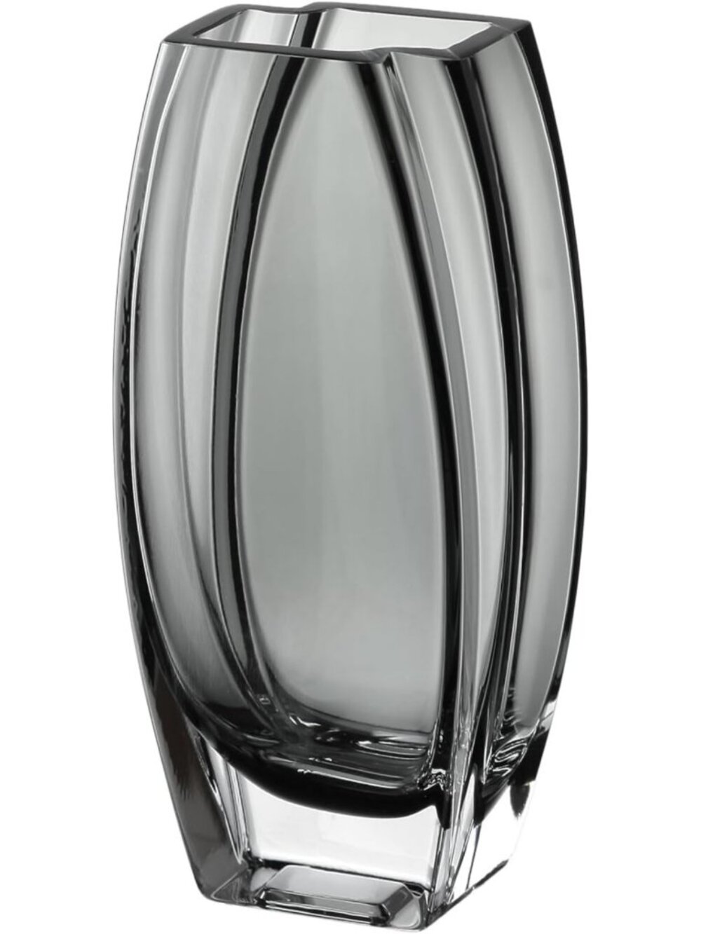 Smoky Black Glass Vase - 8" Tall, Heavy & Durable - Elegant Home Decor Accent